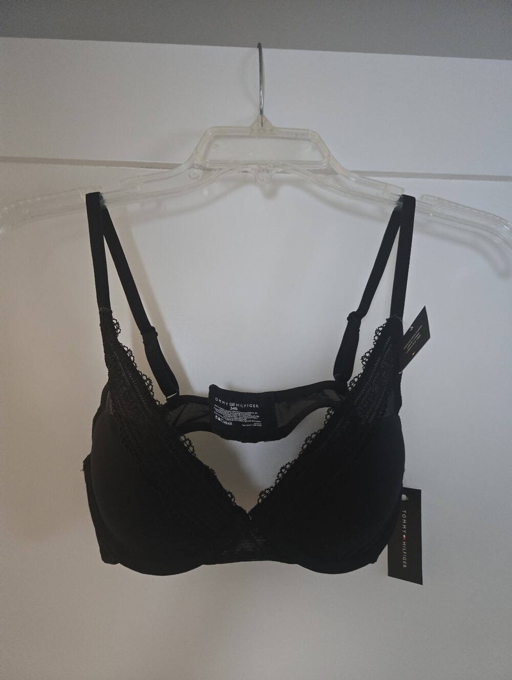 Tommy Hilfiger Black Lace Push-Up Bra